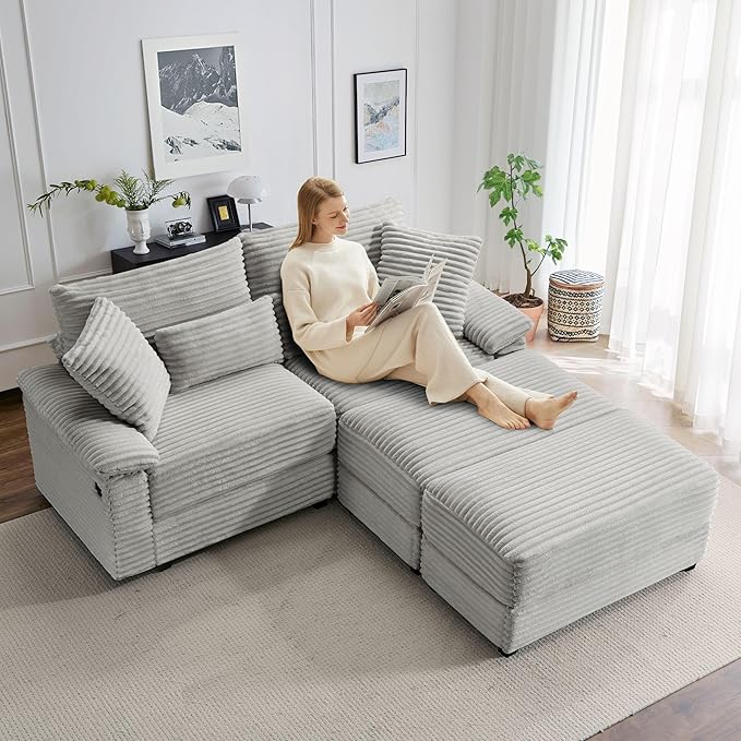 SUNWAVE 74" W Double Chaise Lounge Chair Indoor, Oversized Loveseat - Image 6