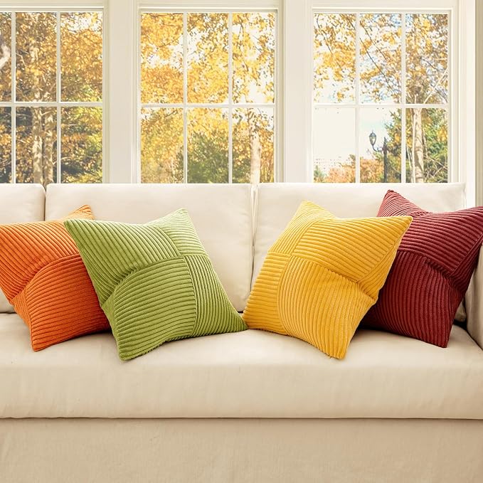MIULEE Fall Burnt Orange Decorative Throw Pillow Covers 20x20 Inch Set of 4 - Image 2