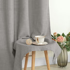 Light Filtering Grey Linen Curtains 95 Inch - Image 8