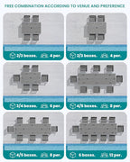 SERWALL HDPE Dining Set for 8: 2 Umbrella Hole Tables + 8 Chairs. Includes 8 - Image 9