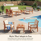 Devoko Patio Furniture Set 8 Pieces Acacia Wood Outdoor Furniture, Patio Set - Image 6