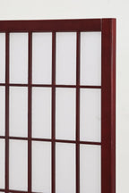 Roundhill Furniture Oriental Shoji 4 Panel Screen Room Divider - Image 3