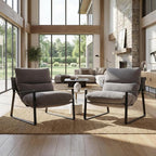 LukeAlon Modern Linen Accent Armchairs Set of 2, Upholstered Living Room Chairs - Image 9