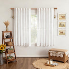 MYSKY HOME White Sheer Curtains 63 inch Length - Image 2