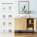 EYYTHUNG Fluted Storage Cabinets Set of 3, Sideboard Buffet Cabinets - Image 8