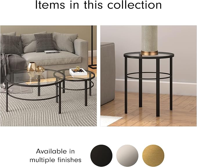 Henn&Hart Round Nested Coffee Table in Blackened Bronze, Coffee Table coffee - Image 13