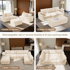 Upgrade Boneless Couch with Storage, Extra Deep&High Seat Modular Sectional - Image 5