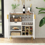 ARTPOWER Wine Bar Cabinet with Fluted Texture, Modern Coffee Cabinet with Wine - Image 3