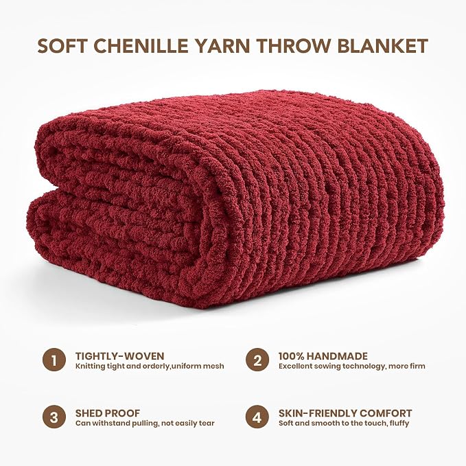 L'AGRATY Chunky Knit Throw Blanket - Image 2