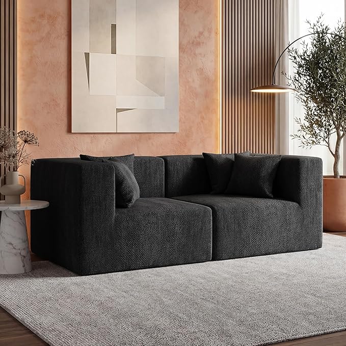 MONVANE 75" Loveseat Sofa, Comfy Chenille Cloud Couch by MONVANE