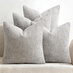 MIULEE Soft Decorative Chenille Pillow Covers Light Gray 20x20 Pack of 4 | by MIULEE