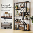 HolliWill 70.8" Tall Bookshelf Set of 2, Etagere Bookcase - Image 7