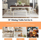 AMERLIFE 6-Piece Farmhouse Dining Table Set - Image 6