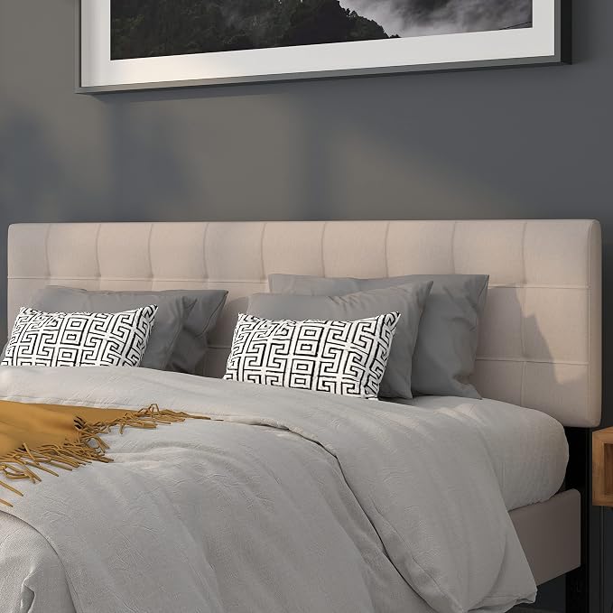 Flash Furniture Bedford Box Stitch Tufted Upholstered King Size Headboard in by FlashFurniture
