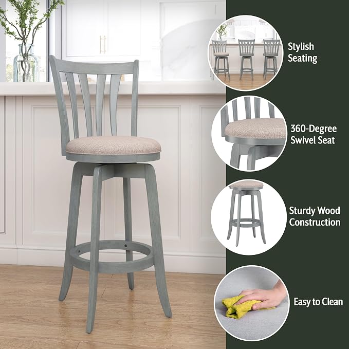Hillsdale Furniture Savana Wood Bar Height Stool - Image 4