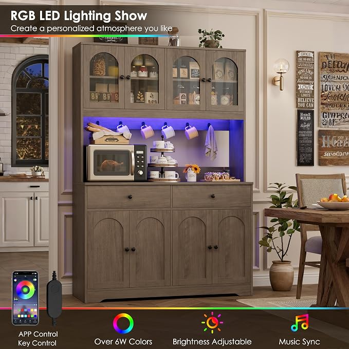 HIFIT 71" LED Kitchen Pantry Cabinet - Image 4