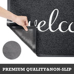 Black Door Mat Welcome Mats Outdoor Indoor Doormat - Image 4