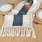 FEXIA Boho Blue Table Runner 108 Inches Long - Image 4