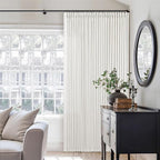 Beige White Pinch Pleated Linen Curtains 96 Inches Long 2 Panels | Light - Image 9