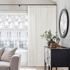 86 Inch Pinch Pleated Linen Curtains 2 Panels 40x86 Beige White | Memory - Image 7