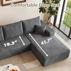 95" Cloud Sectional Couch with L-Shape Chaise, Modular Comfy Sofa Chaise Longue - Image 5