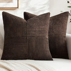 MIULEE Dark Brown Decorative Throw Pillow Covers by MIULEE