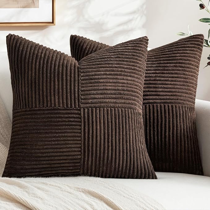 MIULEE Dark Brown Decorative Throw Pillow Covers by MIULEE