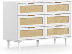 FUQARHY 6 Drawer Dresser Rattan Dresser Modern Chest - Image 9