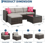 GAOMON 5-Piece All-Weather Patio Furniture Set, Convertible Outdoor Sectional - Image 2
