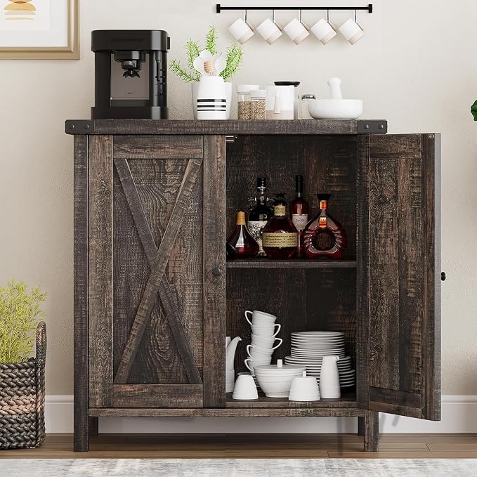 GarveeHome Small Storage Cabinet, Farmhouse Sideboard Buffet Cabinet - Image 3