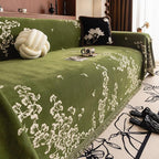 VClife Emerald Green Ginkgo Botanical Sofa Cover Non Slip Chenille Couch Cover - Image 8