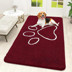 OLANLY Dog Door Mat for Muddy Paws 59x32, Paw Print Design Chenille Mud Mat | by OLANLY