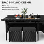 LOUVIXA 7 Pieces Patio Furniture Set, Outdoor Patio Furniture, Wicker - Image 4