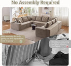 Sectional Cloud Couch for Living Room, Modular Floor Deep-Seat Sofa, Big Comfy - Image 4