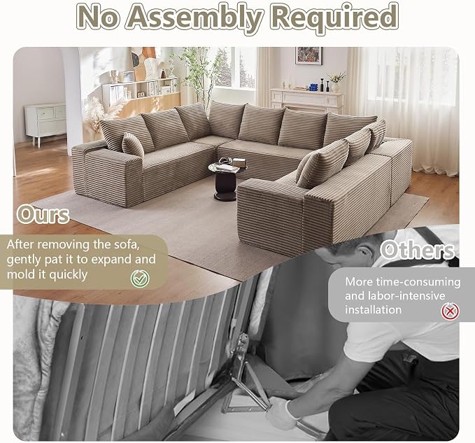 Sectional Cloud Couch for Living Room, Modular Floor Deep-Seat Sofa, Big Comfy - Image 4