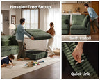 115" Oversized Corduroy Couch Modular Sectional Sofa, Washable Cloud Couch - Image 7