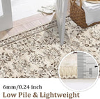 Yamaziot 2x10 Washable Hallway Runner Rug Non Slip Floral Carpet, Stain - Image 2