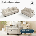 HERA'S HOUSE 2 Pieces Modular Sectional Sofa Sets, Oversized Couch Set - Image 2