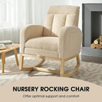 NIOIIKIT Modern Nursery Rocking Chair, Teddy Upholstered Rocking Chair - Image 4