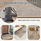 Lahome Enfys Rainbow Front Door Mat, Farmhouse Neutral Non Slip Non Shedding - Image 4