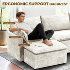 LEVELEVE 147" U-Shape Modular Sofa - Image 7
