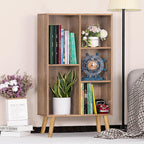 5 Cube Small Bookshelf, 3 Tier Mid-Century Modern Bookcase - Image 2