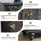 weselon Accent Cabinet with 2 Doors, Classic Carved Storage Sideboard Buffet - Image 5