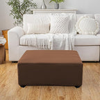 Super Stretch Ottoman Cover- Soft Form Fit Ottoman Cover Rectangular Ottoman - Image 2