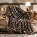 BEDELITE Fleece Blanket Soft Plush Twin Size Blanket Brown Leopard 60"x80" | by BEDELITE