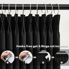 Black Curtains Blackout 104 Inches Long, Luxury Faux Silk Polyester Pinch - Image 2