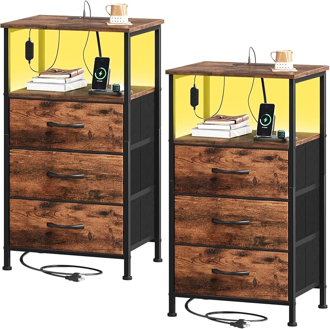 Somdot Nightstands Set of 2, Bedside Tables by Somdot