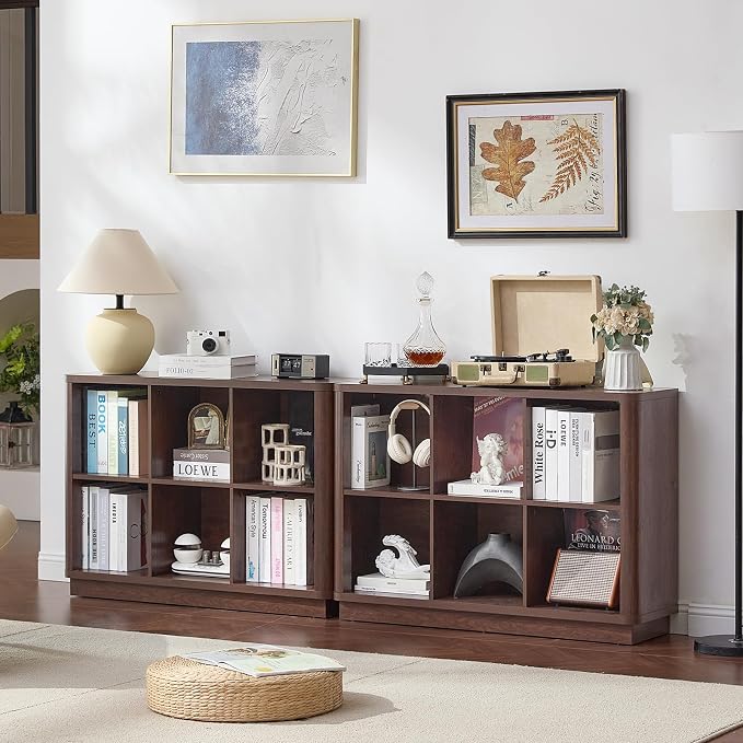 Joaxswe 6 Cube Storage Bookcase, Wood Floor Standing 2-Tier Bookshelf - Image 5