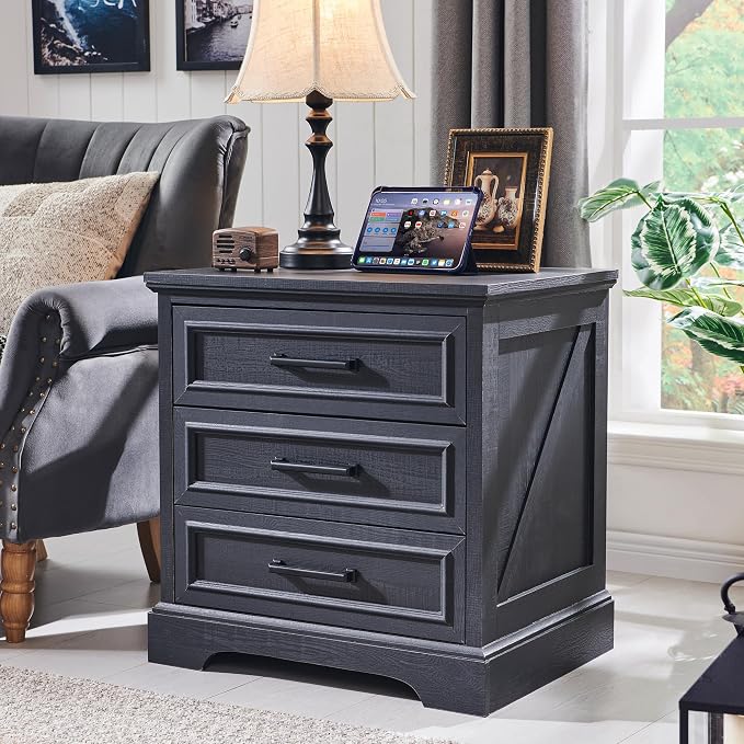 ACCOHOHO Farmhouse Nightstand - Image 3