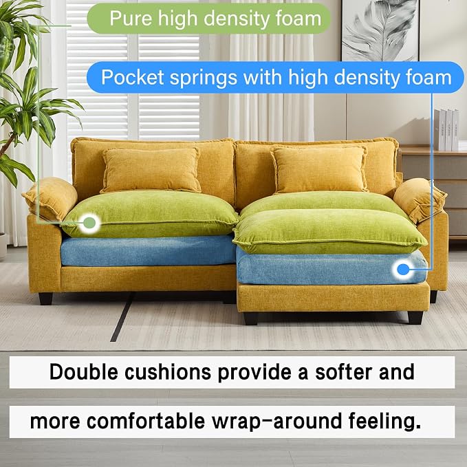 Oprisen 86" Modular Sectional Sofa, Comfy Cloud Couch Sectional Sofa - Image 3